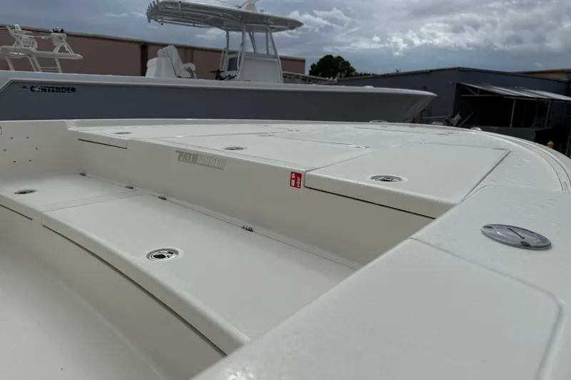 Slide: The Image of 2026 Pathfinder 2500 Hybrid boat deck, featuring sleek design and modern fittings. - 3