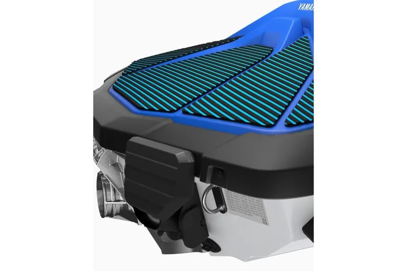Slide: The Image of Manufacturer Provided Image: 2026 Yamaha WaveRunner JetBlaster DLX 2-Up, close-up of sleek blue and black design. - 9