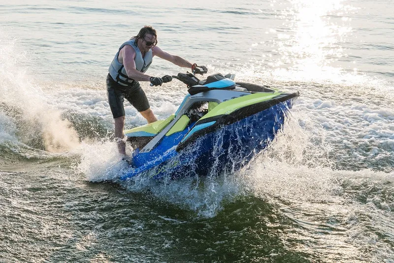 Slide: The Image of Manufacturer Provided Image: 2026 Yamaha WaveRunner JetBlaster PRO 2-Up in action on the water. - 4