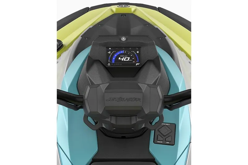 Slide: The Image of Manufacturer Provided Image: 2026 Yamaha WaveRunner JetBlaster PRO 2-Up dashboard with digital display and controls. - 7