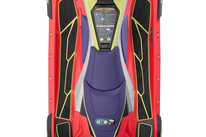 Slide: The Image of Manufacturer Provided Image: 2026 Yamaha WaveRunner JetBlaster PRO 3-Up, vibrant top view, colorful design. - 9