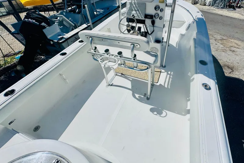 Slide: The Image of 2007 Sea Fox 236 CC boat interior with steering console and seating. - 9