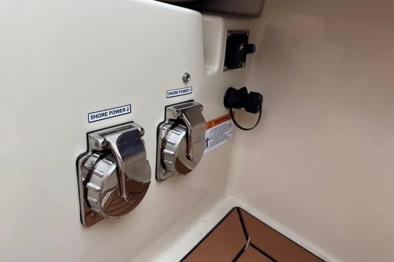 Slide: The Image of Shore power connections on 2022 Ranger Tugs R-31 CB boat. - 20