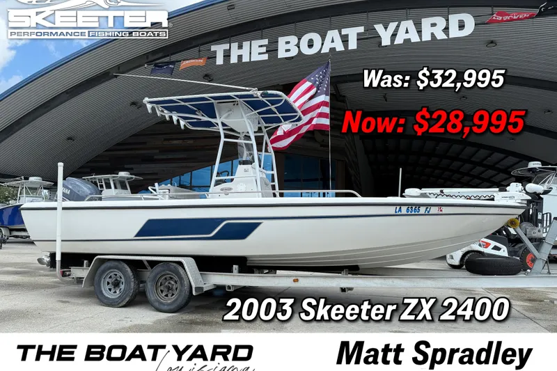 The Image of 2003 Skeeter ZX2400 fishing boat for sale at The Boat Yard, discounted to $28,995. - 0