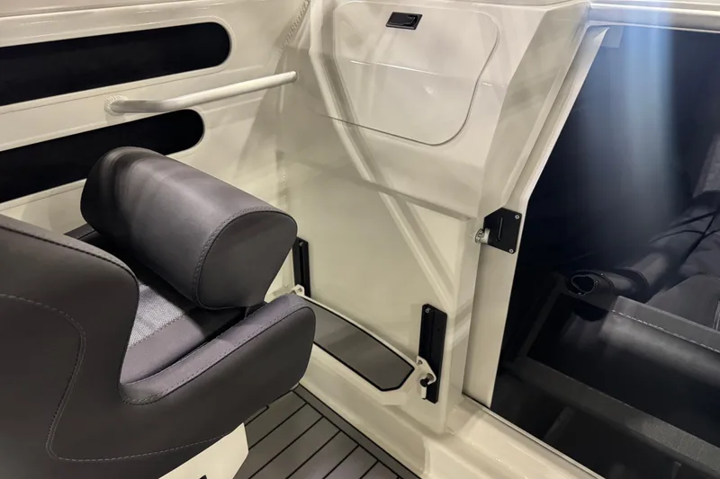 Slide: The Image of Interior of 2026 Extreme Boats 696 Game King, featuring sleek seating and modern design elements. - 12