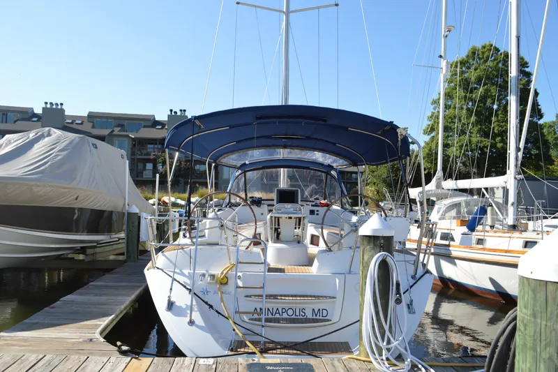 Slide: The Image of 2008 Jeanneau Sun Odyssey 45 DS sailboat docked in Annapolis marina. - 3