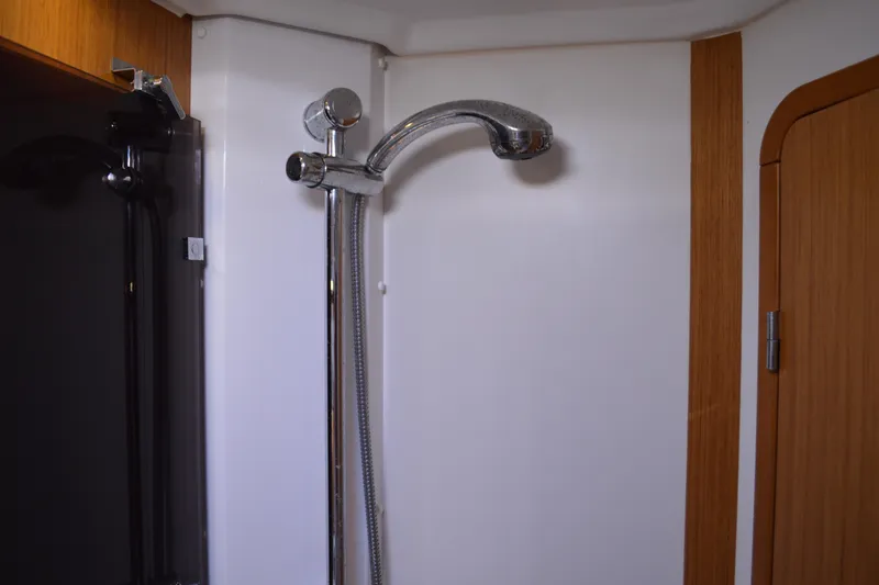 Slide: The Image of Shower area in 2008 Jeanneau Sun Odyssey 45 DS yacht, featuring sleek chrome fixtures. - 73