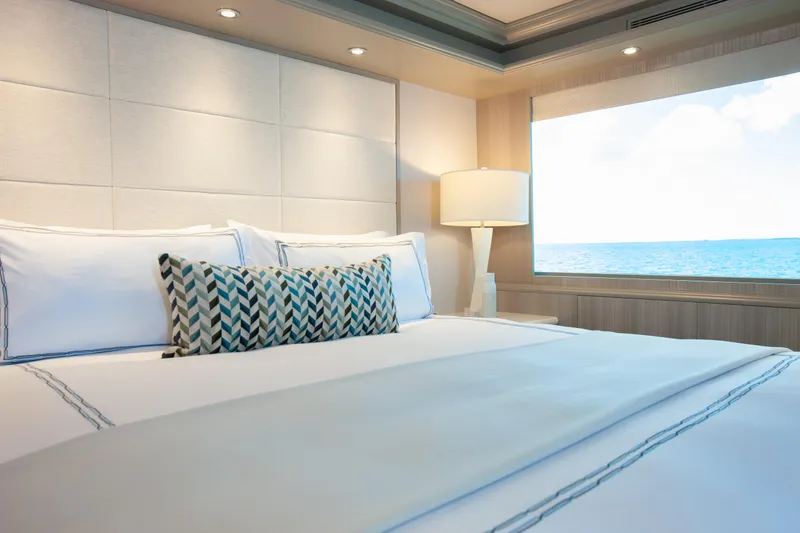 Slide: The Image of Luxurious bedroom interior on Trinity Yachts Trinity 160, 2000 model, with ocean view. - 29
