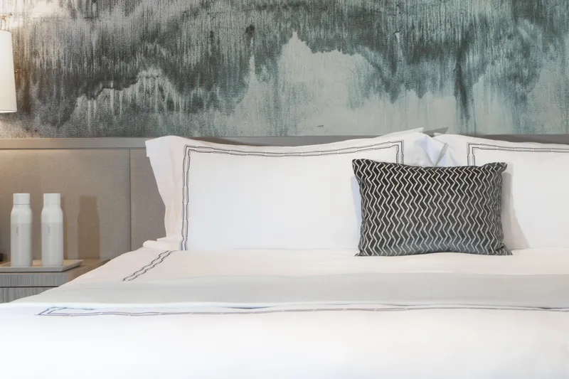 Slide: The Image of Luxurious yacht bedroom with elegant bedding and modern decor, Trinity Yachts Trinity 160, 2000. - 30