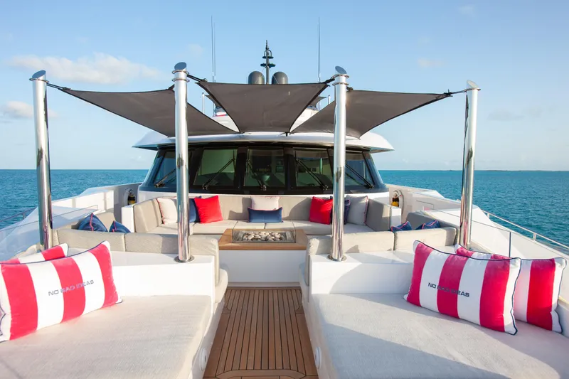 Slide: The Image of Luxurious Trinity Yachts Trinity 160, 2000 model, with elegant deck seating and ocean view. - 41