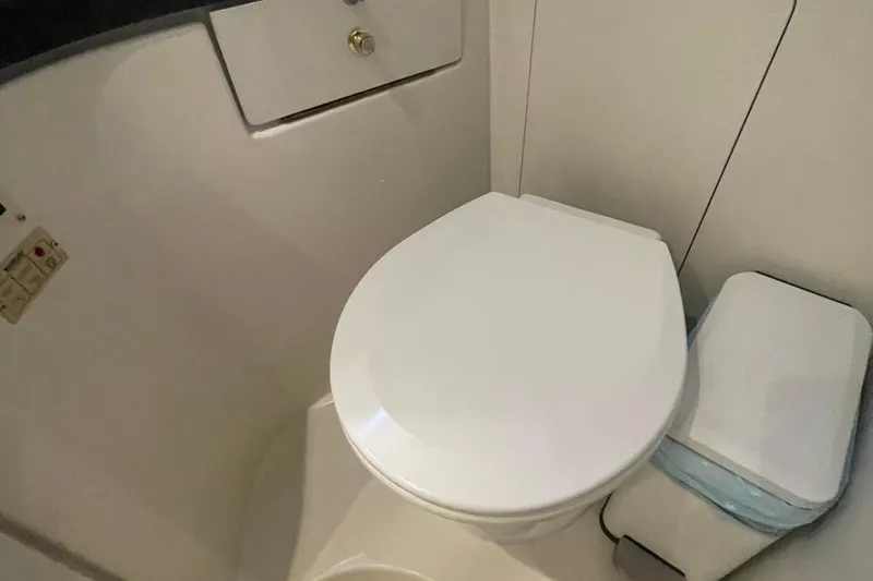 Slide: The Image of Toilet in 2002 Carver 346 Aft Cabin yacht bathroom. - 50