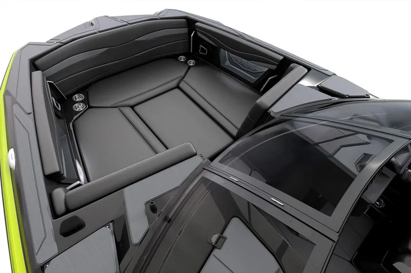 Slide: The Image of Manufacturer Provided Image: 2026 Axis A245 boat interior with sleek black seating and modern design. - 4