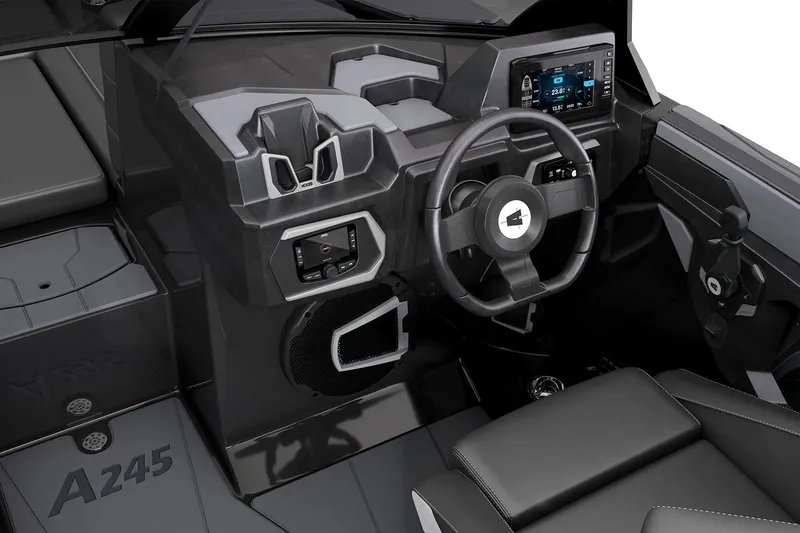 Slide: The Image of Manufacturer Provided Image: 2026 Axis A245 boat interior with modern dashboard and steering wheel. - 5