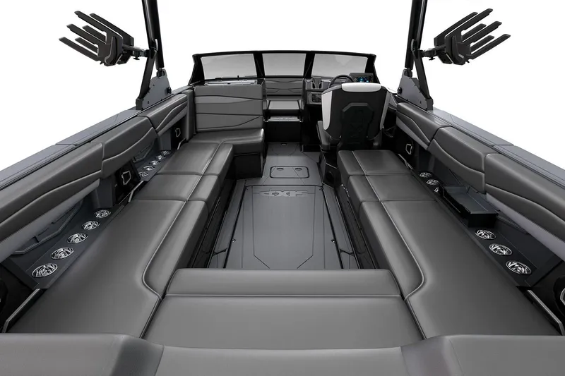 Slide: The Image of Manufacturer Provided Image: 2026 Axis A245 boat interior with sleek gray seating and modern design. - 7