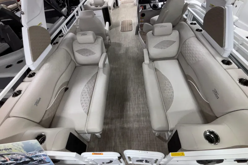 Slide: The Image of Luxurious interior of 2026 JC Sporttoon 26TT pontoon boat with plush seating. - 8
