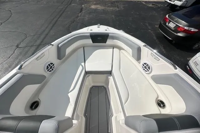 Slide: The Image of 2026 Chaparral 21 SSi boat interior with seating and speakers. - 20