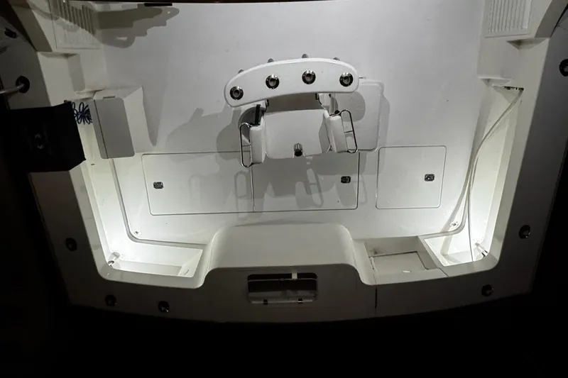 Slide: The Image of 2002 Cavileer 48 Flybridge Sportfish interior with white paneling and fixtures. - 55