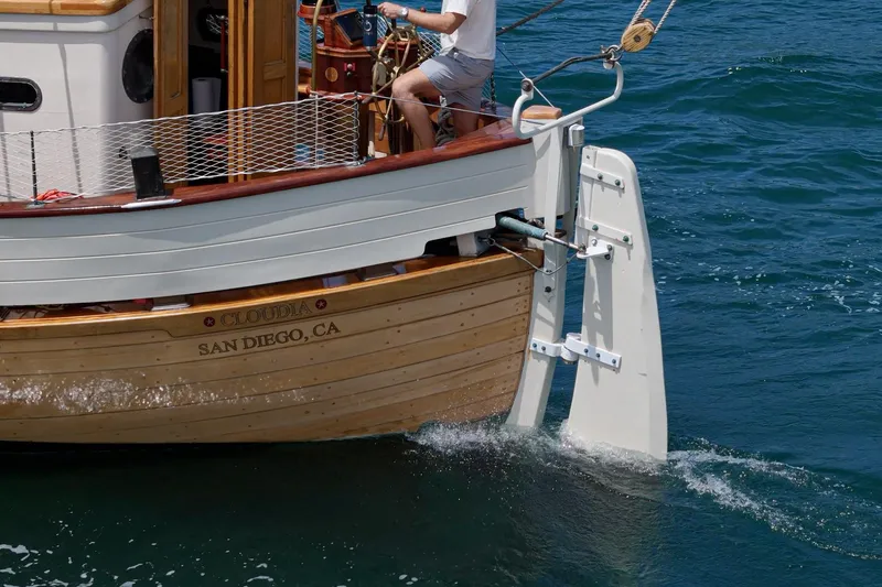 Slide: The Image of 1938 Norwegian Double Ended Ketch sailing in San Diego waters. - 41