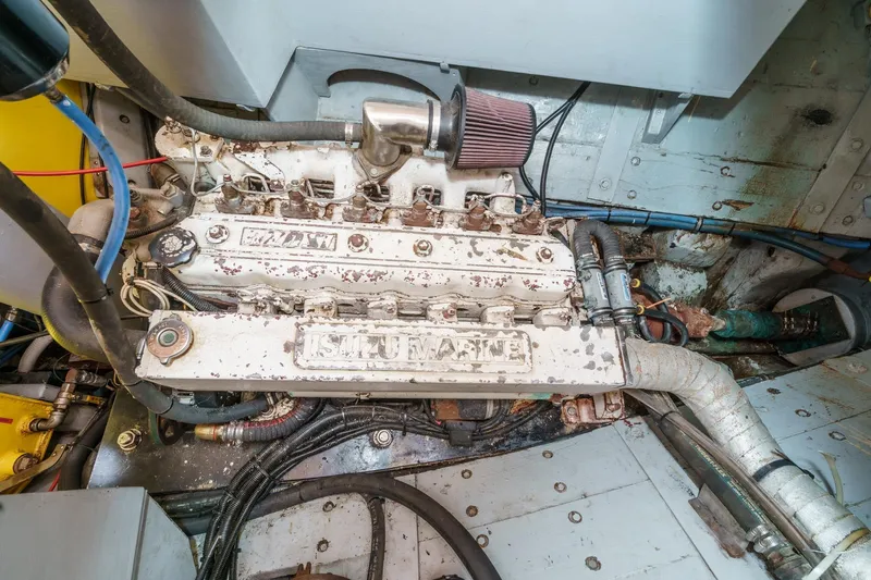 Slide: The Image of Engine room of 1938 Norwegian Double Ended Ketch with Isuzu Marine engine. - 85