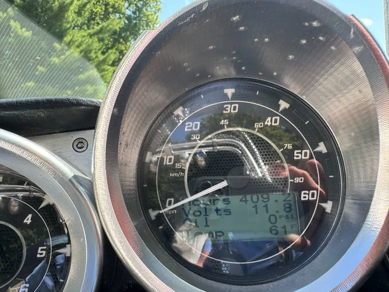 Slide: The Image of Close-up of 2012 MasterCraft X-15 speedometer and digital display in sunlight. - 15