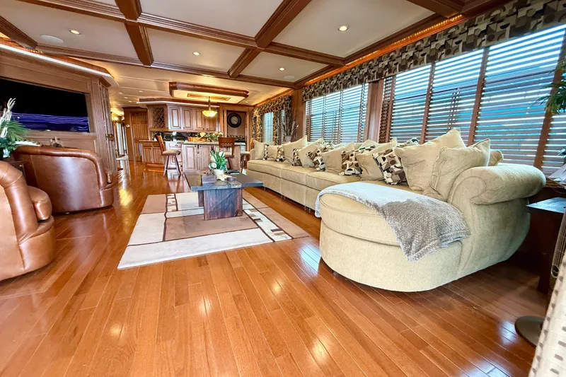 Slide: The Image of Luxurious 2008 Sumerset houseboat interior with elegant furnishings and spacious living area. - 31