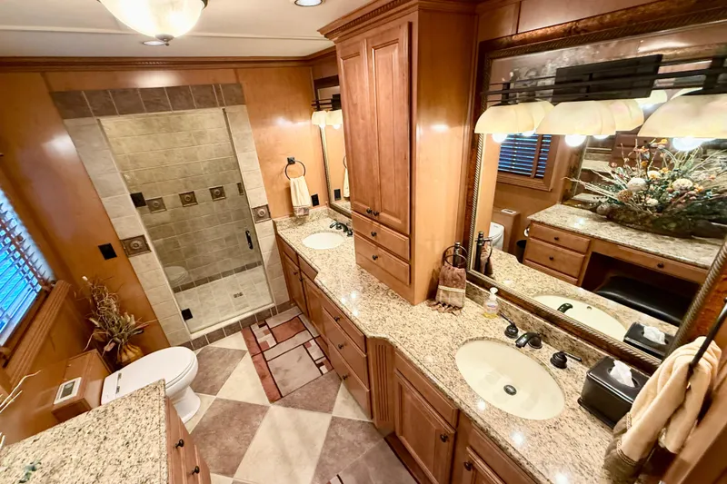 Slide: The Image of Luxurious bathroom in 2008 Sumerset HouseBoat with granite countertops and spacious shower. - 75