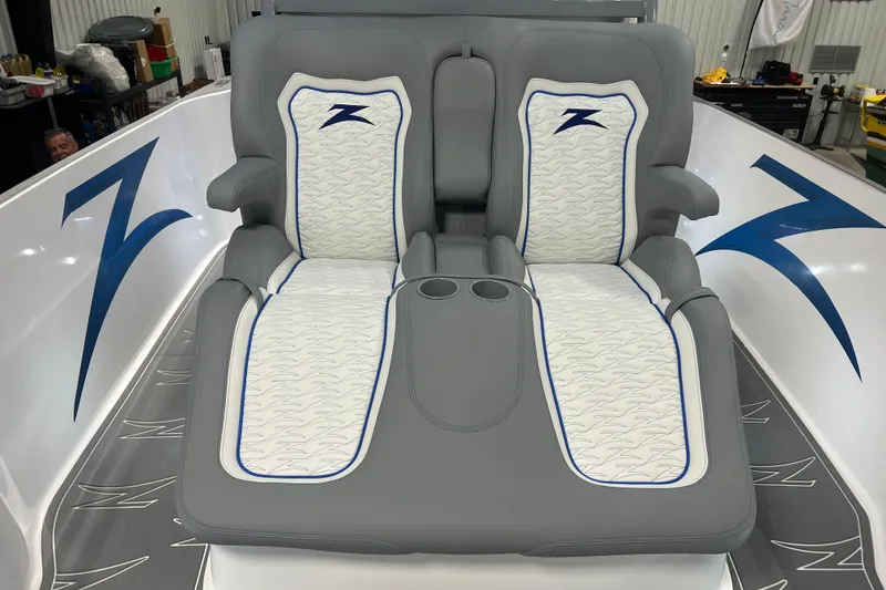 Slide: The Image of 2024 Donzi 39 VRZ boat interior with sleek design and modern features. - 29