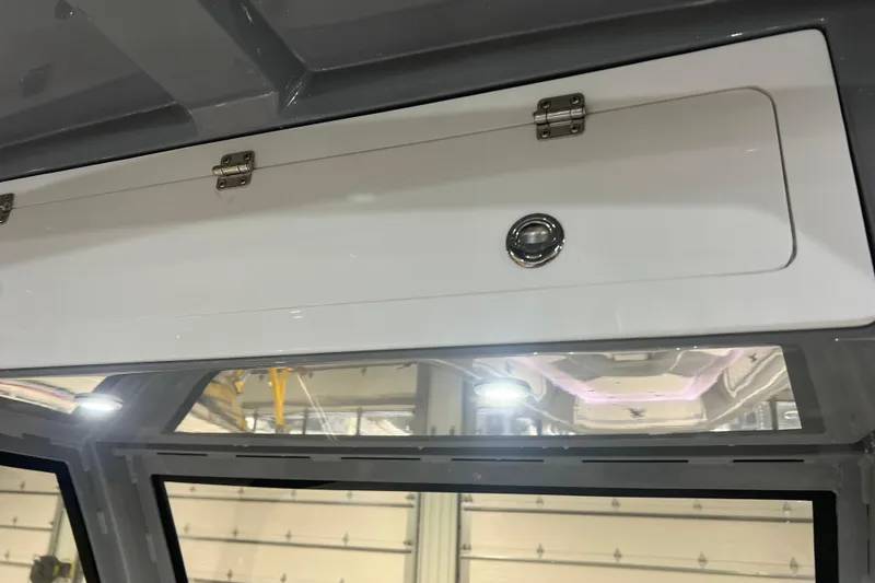 Slide: The Image of Touchscreen control panel on 2024 Donzi 39 VRZ boat, displaying LED lighting settings. - 40