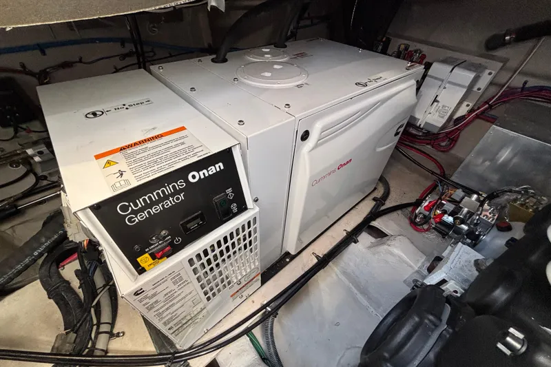 Slide: The Image of Cummins Onan generator in 2018 Sea Ray Sundancer 460 yacht engine room. - 44
