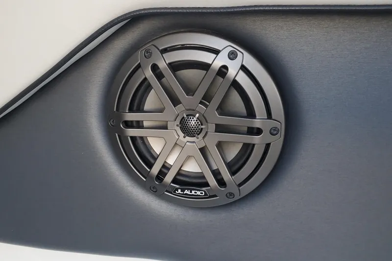 Slide: The Image of Speaker detail on 2024 Scarab 285 Wake ID boat, featuring JL Audio design. - 13