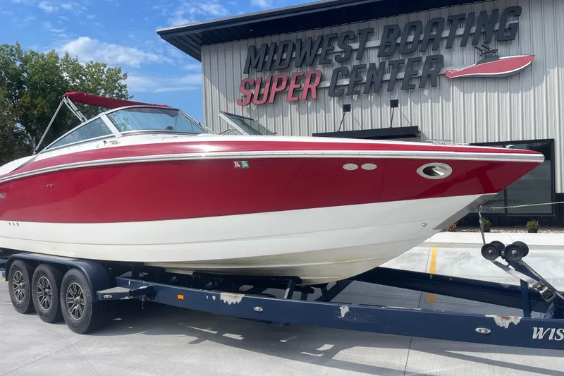 Slide: The Image of 2004 Cobalt 282 boat on trailer at Midwest Boating Super Center. - 2
