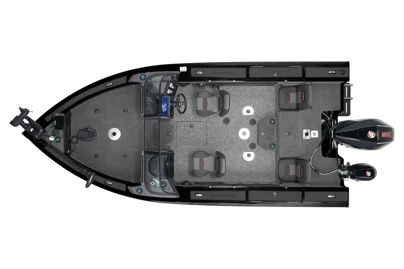 Slide: The Image of 2026 Tracker Targa V-19 Combo boat on trailer, side view, beige color. - 2