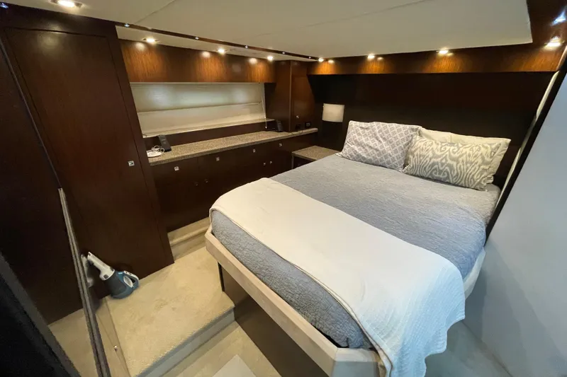 Slide: The Image of Interior of 2012 Cruisers Yachts 48 Cantius with modern staircase and seating area. - 47
