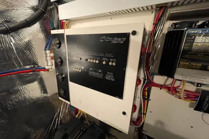 Slide: The Image of Interior of 2012 Cruisers Yachts 48 Cantius with TV and window view. - 57