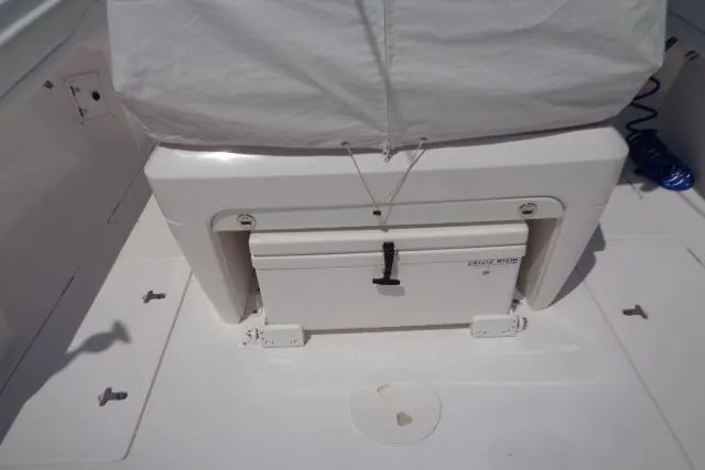 Slide: The Image of 2020 Intrepid 345 Nomad FE boat deck with storage compartment. - 27