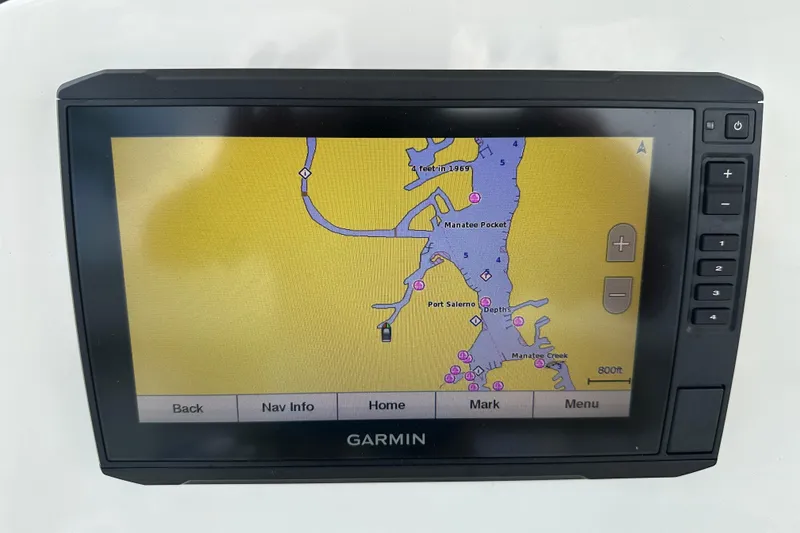 Slide: The Image of Garmin GPS display on 2019 NauticStar 2302 Legacy boat, showing nautical map. - 4