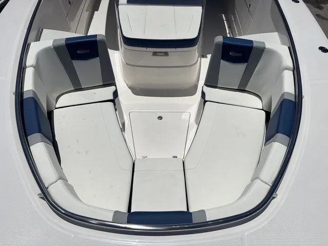 Slide: The Image of 2026 Robalo R360 Center Console boat with spacious seating area. - 31