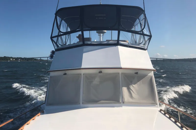 Slide: The Image of Grand Banks 46 Europa yacht cruising on open water, 1999 model. - 63