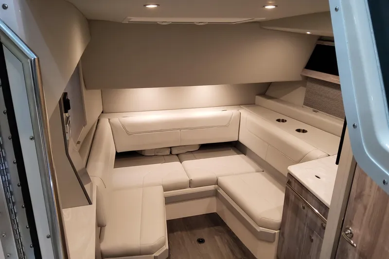 Slide: The Image of Luxurious interior of 2026 Formula 400 Super Sport Crossover with plush seating and modern design. - 104