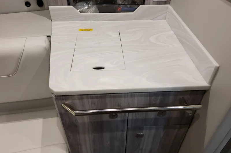 Slide: The Image of 2026 Formula 400 Super Sport Crossover interior with sleek countertop and modern cabinetry. - 118