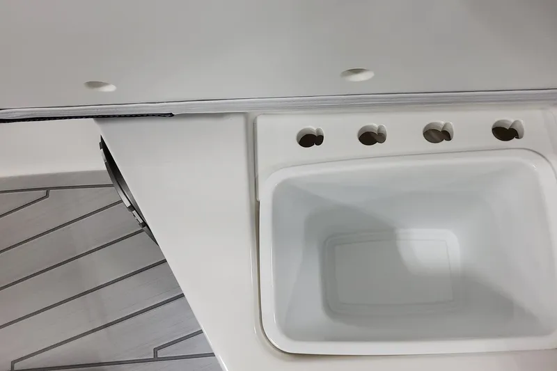 Slide: The Image of Interior detail of 2026 Formula 400 Super Sport Crossover boat, featuring sleek design elements. - 52