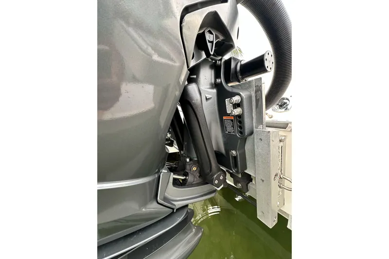 Slide: The Image of Close-up of 2021 ShearWater 270 Carolina Flare boat engine detail. - 42