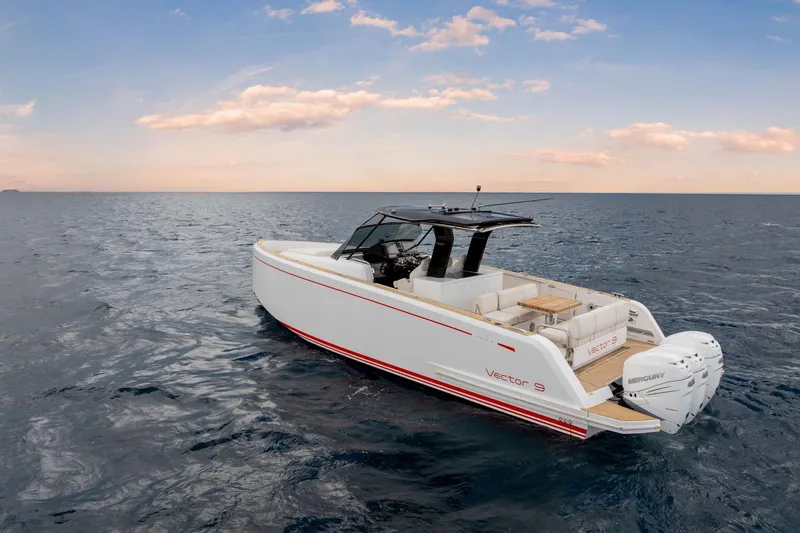 Slide: The Image of 2021 Pardo Yachts 38 on open sea under a clear sky. - 42