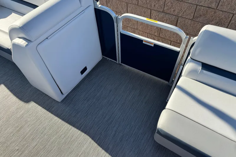 Slide: The Image of Interior view of 2022 Godfrey SWEETWATER 2086 pontoon boat with seating and gate. - 13