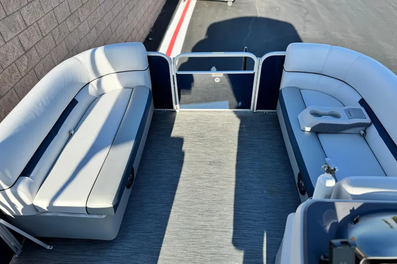 Slide: The Image of Interior of 2022 Godfrey SWEETWATER 2086 pontoon boat with spacious seating. - 9