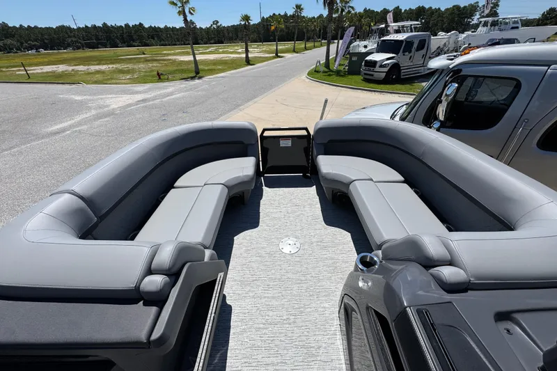 Slide: The Image of 2026 Bennington 22 MFB pontoon boat with spacious seating and modern design. - 17