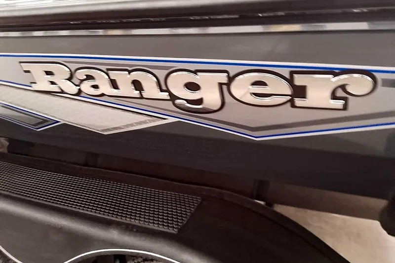 Slide: The Image of 2026 Ranger RT198P boat logo with sleek design and metallic finish. - 4