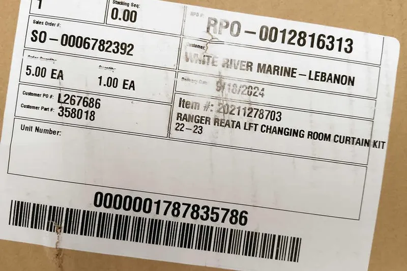 Slide: The Image of Label on package for Ranger Reata 220C 2025 changing room curtain kit. - 25