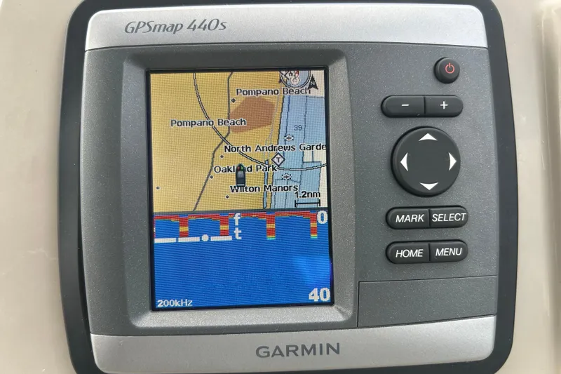 Slide: The Image of Garmin GPSmap 440s displaying navigation map on 2007 Sea Ray 240 Sundancer boat. - 41