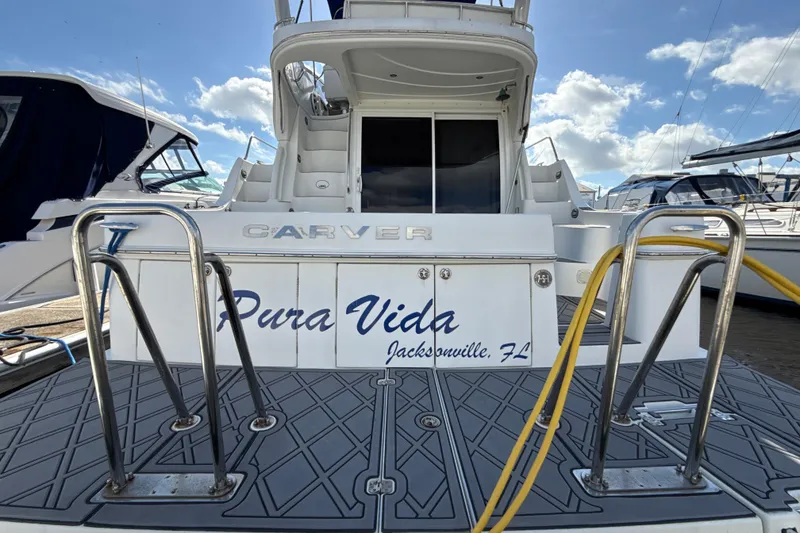 Slide: The Image of 2005 Carver 36 Sedan yacht named "Pura Vida" docked in Jacksonville, FL. - 51